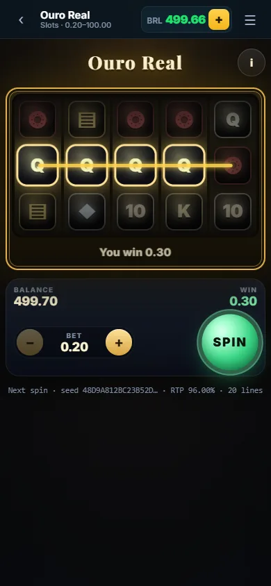 Ouro Real slot on a phone